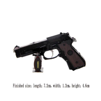 2020 Fashion 7.2x1.2x4.6cm 3D DIY Assembly Metal Mini Colorized Beretta 92 Gun Model Can not Shoot Gift for Children A414