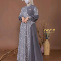 Gamis Nabe Deena Premium Terbaru Muslim Dress Wanita Lebaran Mewah