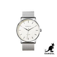 【KANGOL】英國袋鼠│簡約刻紋米蘭錶 / 手錶 / 腕錶 - KG71838-07X(閃耀銀)