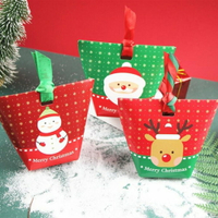 聖誕節滿雪花紅綠雙色老人雪人麋鹿水餃包裝紙盒 餅乾盒【BlueCat】【XM0322】
