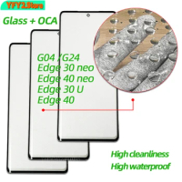 10Pcs 100% High cleanliness Front Outer Glass With OCA Screen Lens For Motorola Moto Edge 40 Edge 30U X40 G04 24 30 40Neo Screen
