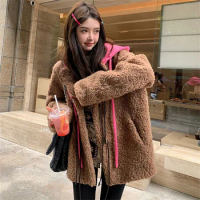 Women's New Comfortable Fur Coat Winter Luxury 100% Wool Fur Jacket For Cold Prevention Hooded Design Cashmere Coat