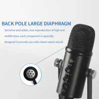 Convenient Lossless Transmission Condenser Microphone USB Interface Condenser Microphone Self-reverberating Office Supply