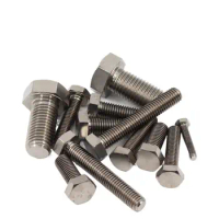 10pcs/lot din933 Titanium external hex bright bolt m16*30/35/40/45~100mm Outer hexagon head screw pure titanium alloy anti-rust