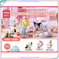 In Stock Miniso Kuromi Cinnamoroll Colorful Food Fun Series Blind Box Handmade Octopus Table Decoration Trendy Toy Girl Gift