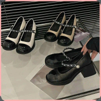 XUE Giày lolita đế cao 5p giày vá đính xích đẹp