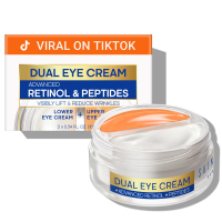 Dual Eye Cream with Advanced Retinol Peptides Caffeine for Puffy Eyes and Dark Circles Wrinkles Anti
