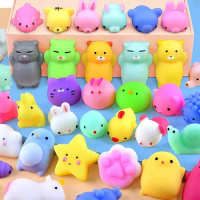 Cute TPR soft rubber animal Mochi Squishy decompression artifact children's toys color style random