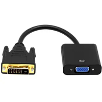 DVI To VGA HD Adapter Cable, Desktop Graphics Card DVI 24+1/5 Male To VGA 15P Female Interface Display Projector Adapter Cable