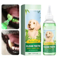 Pet Oral Care Creative 60ml Dog Teeth Oral Gel Plaque Remover Gel Bad Breath Remover Liquid Oral Care Edible Teeth Cleaning gel