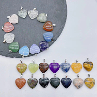 Natural crystals pendant heart shape original asli batu stone crystals gift collection valentine loc