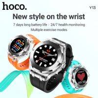 HOCO Y13 1.09inch Bluetooth 5.0 Smart Watch Stainless Steel Bezel with Crystal Case Mens Watches Suport Sleep Sports Monitoring
