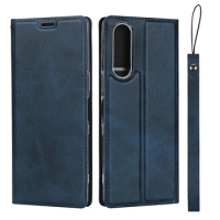 Premium Leather Case for Sony Xperia XZ XZs Ultra-Thin Retro Flip Case Magnetic adsorption cover + 1 Lanyard