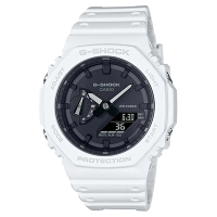 CASIO卡西歐 G-SHOCK 八角雙顯手錶-白_GA-2100-7A_45.4mm