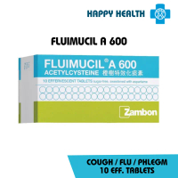 FLUIMUCIL A 600mg EFFERVESCENT TABLETS ZAMBON (Exp May 2027) - RELIEF PHLEGM / CLEAR MUCUS (OTC PACK