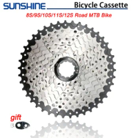 SUNSHINE Bicycle Cassette Sprocket 8/9/10/11/12Speed Freewheel 32/36T/40T/42T/46T/50T/52T HG Structure Flywheel for SHIMANO SRAM
