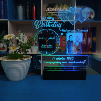 Lampu LED Akrilik Custom, Kado Pernikahan, Hadiah Ulang tahun, Wisuda, Anniversary