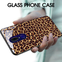 Ốp Cho Điện Thoại OPPO F11 Pro A9 A9X, Họa Tiết Da Báo, Kính Bóng, Ốp Lưng Chống Sốc, Quà Tặng
