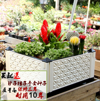 陽臺種菜盆菜長方形塑料花盆屋頂種植槽家庭特大種植箱可配輪子45
