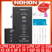 NOHON Battery For iPhone 12 Pro MAX 11 XS X XR 8 7 6S Plus SE2 SE 2020 High Capacity Bateria For Apple iPhone 12 Mini 12ProMAX