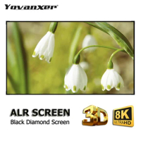 Newest 120 Inch ALR CLR Black Diamond Projector Screen Fixed Frame 1CM Ultra Narrow Bezel Projection Curtain 4K HD