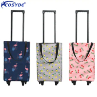 Folding Shopping Bag Women's Big Pull Cart Shopping Bags For Organizer Portable Buy Vegetables Trolley Bags On Wheels The Market