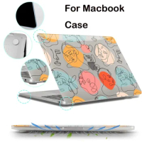 New Transparent Print Hard Shell Case For MacBook Air13.6 M2 Cover Case Chip M1 Air 13 Pro 13 For Macbook New Pro 14 Pro 16