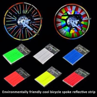 12pcs Bicycle Reflective Tube Sticker Wheel Spokes Safety Warning Light Night Cycling Reflector Bike Accessories