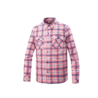 【Mountneer 山林】男彈性抗UV格子長袖襯衫-粉橘藍-31B05-50(襯衫/男裝/上衣/休閒上衣)