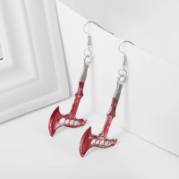Gothic Bloody Axe Earrings Men Women Dangle Earrings Exaggerated Personality Jewelry Gift