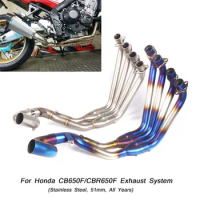 50.8mm Motorcycle Full Link Pipe Stainless Steel Exhaust System Silp on for Honda CB650F CBR650F CBR650R CB650R 2014-2018
