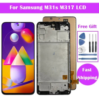 M31S Display Screen ReplacementWith Frame For Samsung Galaxy M31s SM-M317F M317F/DS LCD Display Touch Screen Digitizer Assembly