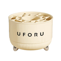 【Mega】Butter黃奶油多格旋轉化妝刷具桶 360靜音(化妝刷收納 筆桶 文具桶 收納架)