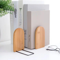 1pc Nanzhu wooden creative bookshelf for student bookshelves, with baffle for storage