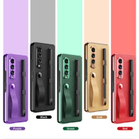 Z Fold3 Funda Case for Samsung Galaxy Z Fold 3 W22 5G Ring Pen Slot Magnetic PU Leather Coque Full Protetcion Phone Case Cover