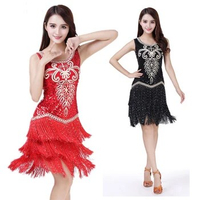 Ladies 1920s Flapper Dress Vintage Charleston Gatsby Fringed Outfits Cocktail Latin Dance Dress Stage Competition Dress
