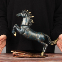 全銅馬擺件辦公室桌面擺飾中式博古架裝飾純銅工藝品商務開業禮品
