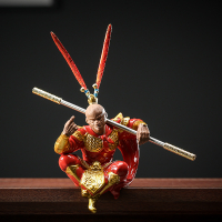 Purple clay ceramic handicrafts ornaments Qitian Great Sage Monkey King Sun Wukong home decorations 
