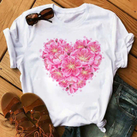 2025 Women's Short Sleeve T-Shirt Fashion Print Base Shirt for Plus Size Women