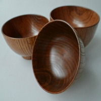 木碗 日式 兒童 家用餐具 創意實木加厚隔熱 大號小號成人竹木碗