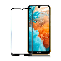 Xmart for 華為 Y6 Pro 2019 超透滿版 2.5D鋼化玻璃貼-黑