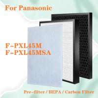 For Panasonic Air Purifier F-PXL45M F-PXL45MSA Replacement HEPA Filter and Deodorizing Carbon Filter