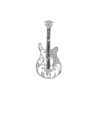 Glamorousky Fashion and Simple Guitar Brooch with Cubic Zirconia