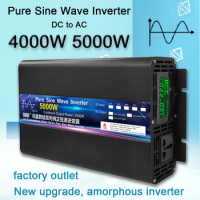 Inverter 12V 220V 2000W 3000W 4000W 5000W 24V Dc To 110V AC Pure Sine Wave Voltage Converter 12 220 Power Car Micro Inverter LCD