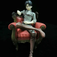 13cm Attack on Titan Levi Ackerman Figure Anime Solider Levi Sleeping Chair Ver. PVC Action Figure Toy Model Doll Gift