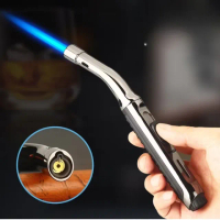 【露營野營】多功能便捷彎頭噴射打火機(DIY炙燒 戶外燒烤 點香器 噴火槍 防風打火機 點火器 香氛蠟燭)