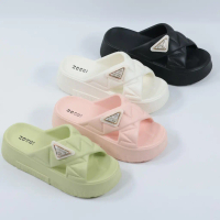 Sandal wanita Karet Eva Selop Wedges Kepang Irsoe Eva Rubber