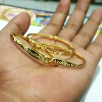 GELANG ANAK TRIBUSONO – Kuningan Sepuh Emas Mengkilap | FREE UKIR NAMA Eksklusif! Gelang  Bayi