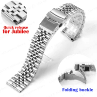 Stainless Steel for Jubilee Strap for Seiko SKX007/009 Straight End Metal Watch Accessories 18 19 20 21 22 24mm Solid Bracelet