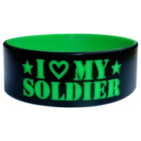 300pcs One Inch Twin Color Wide I Love My Soldier Wristbands Silicone Bracelets